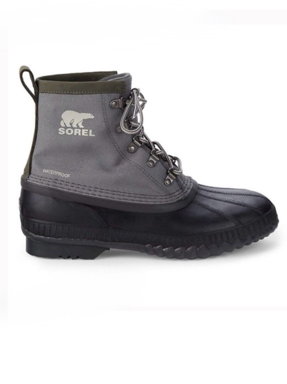 Sorel Cheyanne II Short Waterproof Boot -Quarry Black and Gray Canvas Boots Sz 9